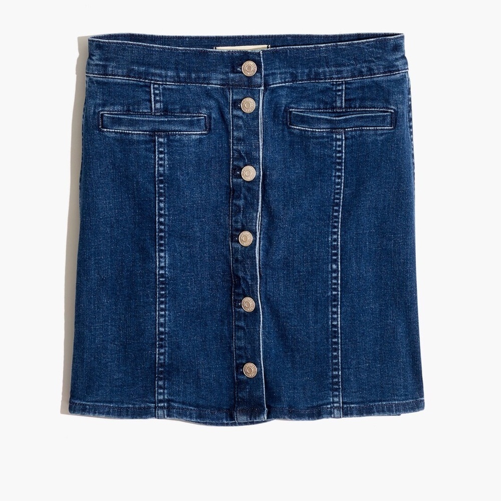 Madewell Stretch Denim Straight Mini Skirt in Marsden Wash - Size 26 - Picture 5 of 7